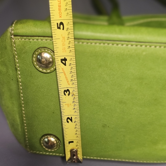 [COACH] Unique Green Leather Satchel ☆ Over the Shoulder Purse 👜 - Picture 10 of 15